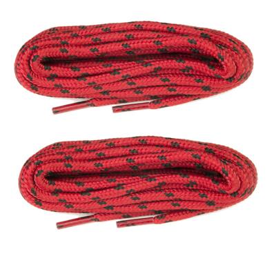 Schuhschnur 2 Paar rot und schwarz gefleckt 150 cm Schnürsenkel - Polyester 5 mm rund Boo