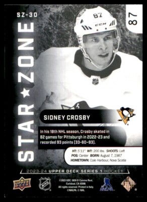 Sidney Crosby 2023-24 Upper Deck Series 1 Star Zone #SZ-30