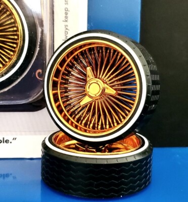 1/18 SUPER SPOKES GOLD LOWRIDER  ZENITH Style 3 Prong K/O Rim & LOW PRO WW Tire