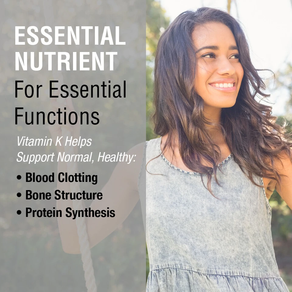 Solaray Vitamina K-1 100mcg | Estructura ósea saludable, coagulación sanguínea, proteína Foto 3 de 4