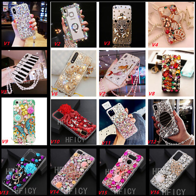 For T-Mobile Revvl 6/6X/8/7 Pro Bling glitter Sparkly Case phone Cover & Lanyard