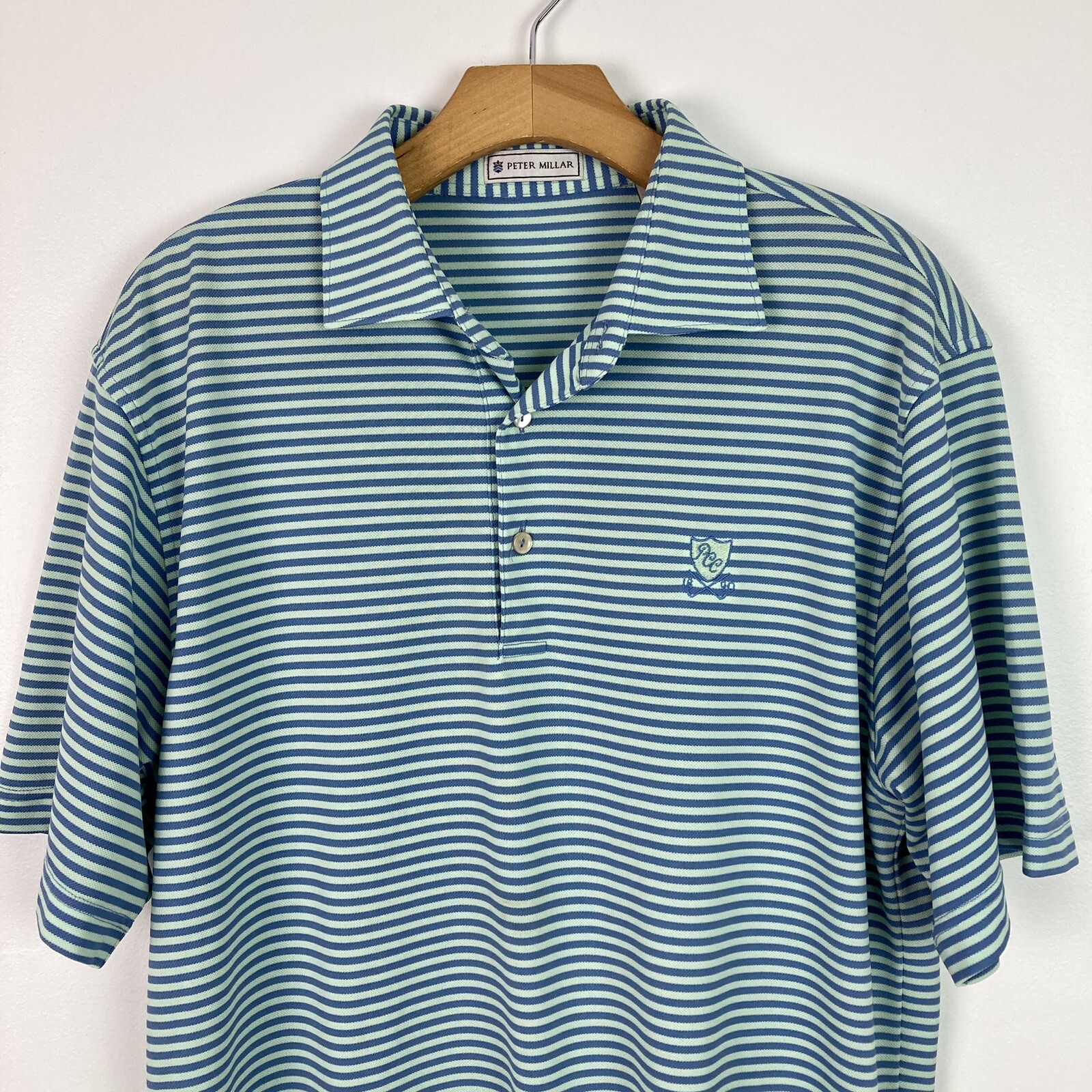 Peter Millar Striped Performance Jersey Polo Medi… - image 6