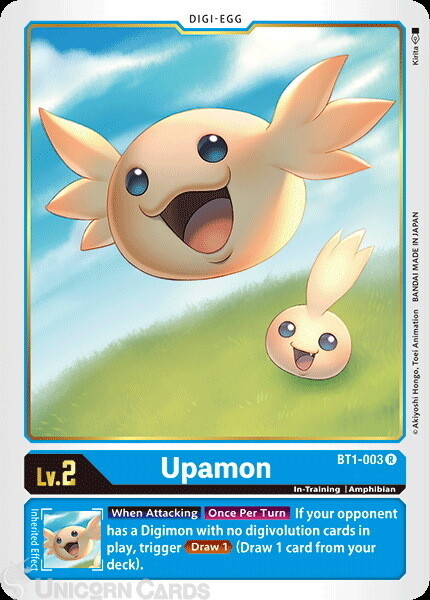 BT1-003 Upamon Rare Mint Digimon Card