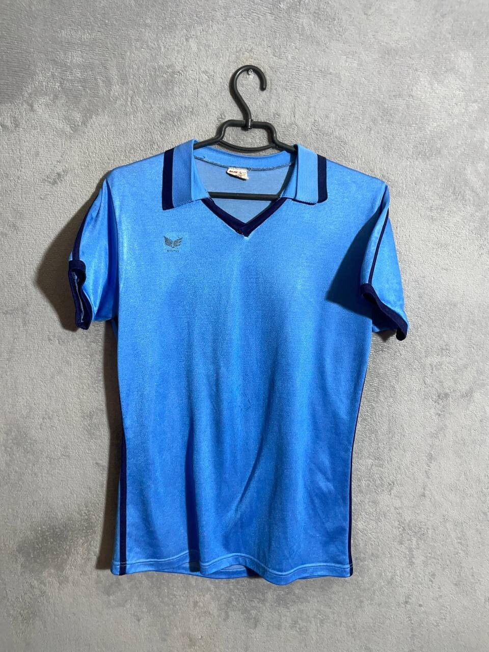 Erima Vintage Jersey Blue Shirt Cotton Polyester Made West Germany Mens Size M