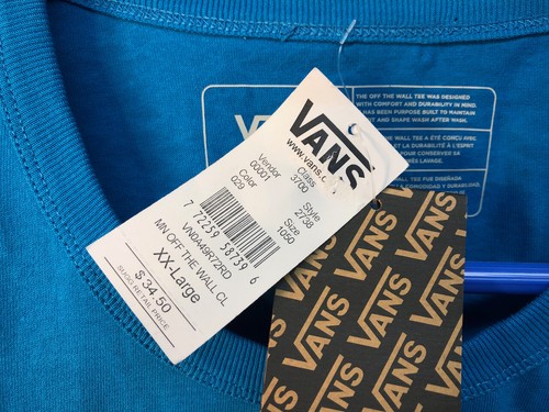 Camiseta Vans Logo Vans Azul Océano Talla XXL Nueva 100% Algodón Peso Pesado - Imagen 4 de 8