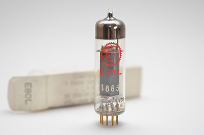MIL spec Valvo E80L Verstärker Röhre, Red Label Gold Pins, BWB, Vacuum Tube, NOS