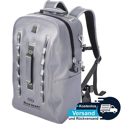  WILD HEART - Wasserdichter Rucksack 33L für Outdoor-Sportarten Grau