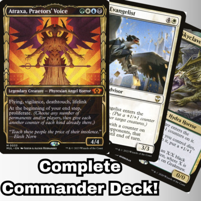 Mtg Commander Elite Atraxa Planeswalker Commander Deck - 100 Card MTG EDH  Deck With 22 Planeswalkers Magic Commander Deck