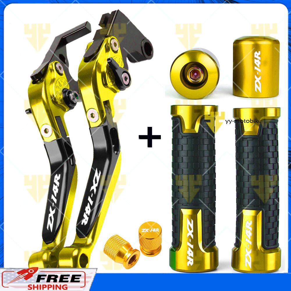 For Kawasaki Ninja ZX14/ZX14R CNC Handle Grips Cap Brake