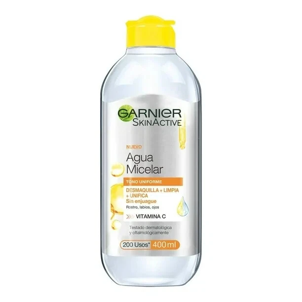 Agua micelar Garnier SkinActive express aclara tono uniforme 400 ml Foto 2 de 4