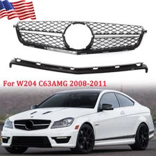 Chrome Black Grill Front Grille For Mercedes Benz W204 C63AMG 2009 2010 2011