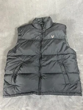 American Eagle Down Black Puffer Vest Zip Up Outerwear Winter Fall Men's XL