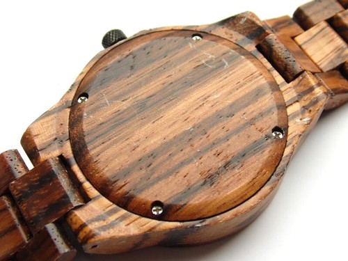 Vintage Modply Wooded Zebra Men's Watch 4 Dials Accessories Brown Rare USA - Picture 4 of 10
