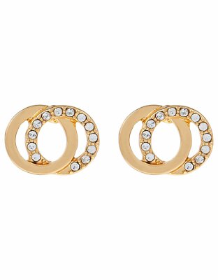 Accessorize Glieder Ohrstecker mit Swarovski Kristalle Goldton Strass