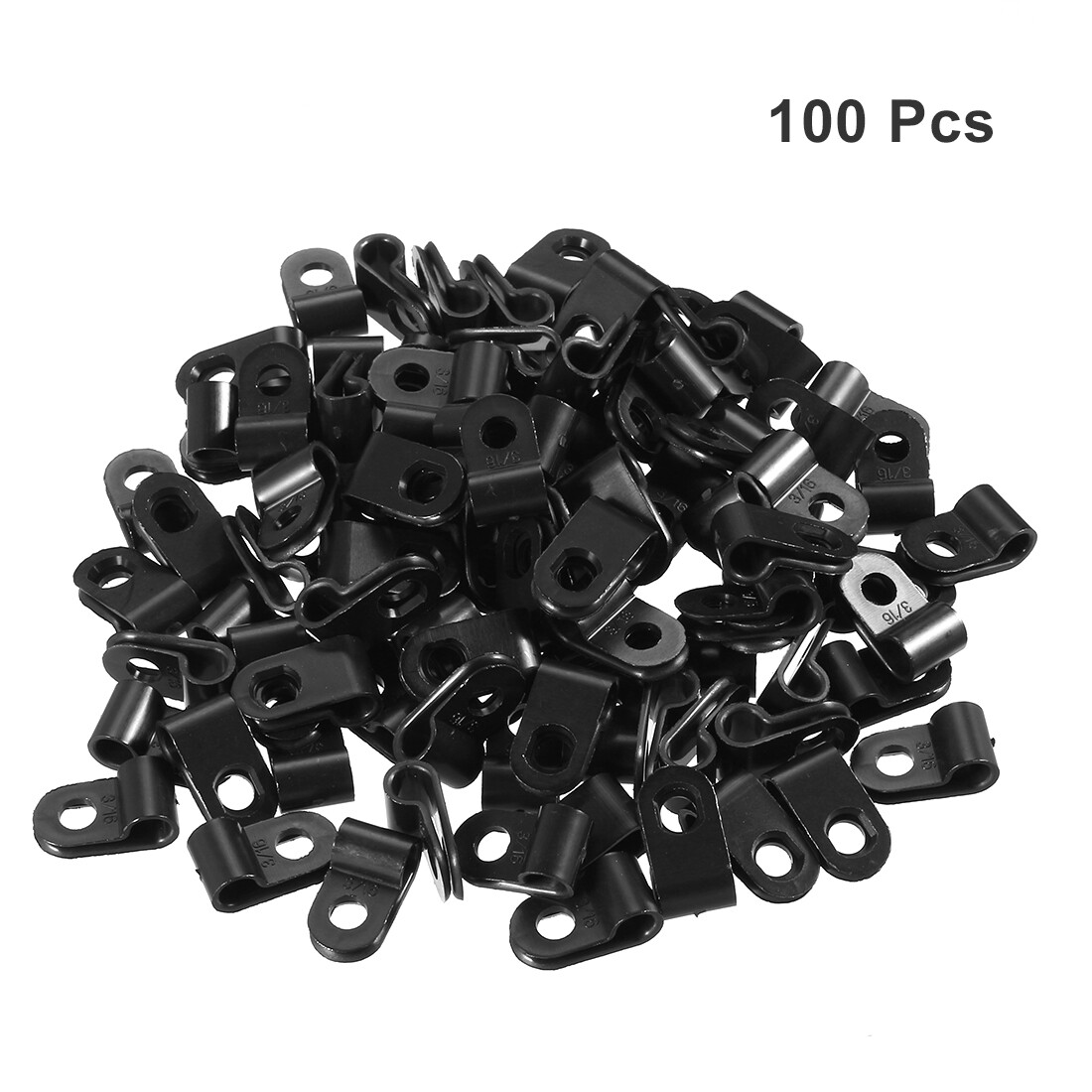 100Pcs Nylon R-type Cable Clamp Organizer Cord Clips on Wire Management ...