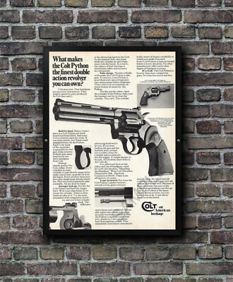 Colt Python Vintage Poster alte Zeitung hochwertiger Druck A3/A4 Wandbild 