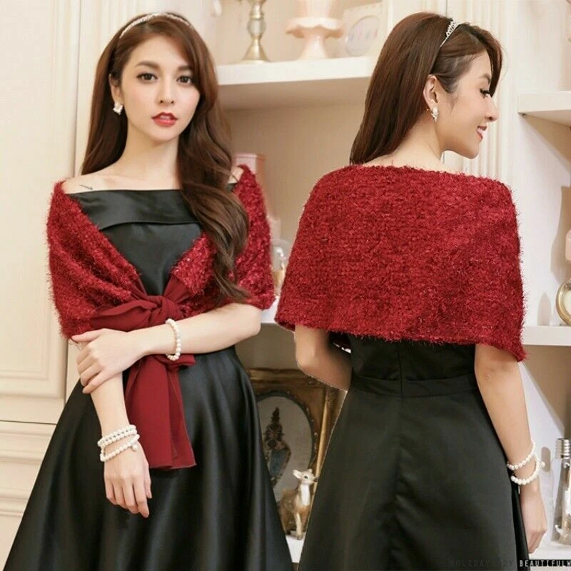 Dama Bolero Encogerse de hombros Capa Mantón Estola Novia Boda Banquete Gasa Nuevo Foto 2 de 4