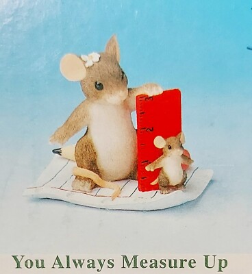 REDUCED Fitz & Floyd Charming Tails Mouse Figurine. You Always Measure Up.  New