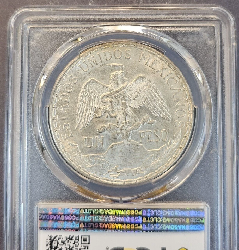 1912 MEXICO SILVER 1 PESO CABALLITO PCGS MS 63 RARE BEAUTIFUL LUSTER - Image 2 of 3