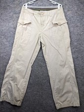 Tommy Hilfiger Pants Womens 14 Cargo Straight Outdoor Beige Flat Front Rip stop
