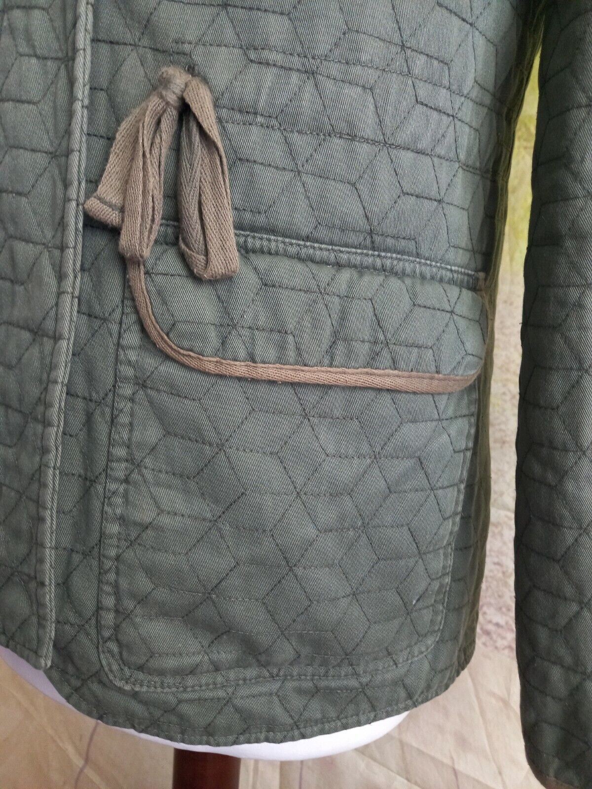 White Stuff green cube pattern 100% cotton Jacket… - image 3