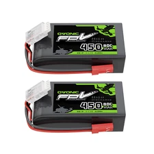 2X OVONIC 3S 450mAh Lipo Battery 11.1V 80C JST For mini RC plane E-flite 