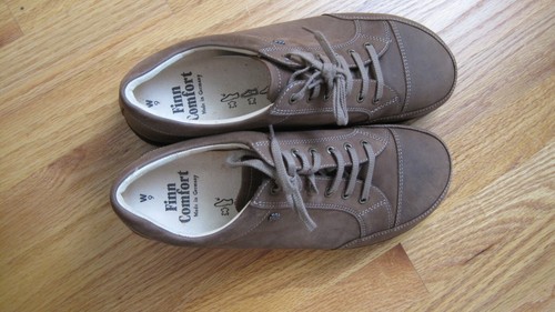NIB Finn Comfort Huelva men 9W Soft Footbed Brown Walking Leather Sneaker Shoes - Picture 9 of 18