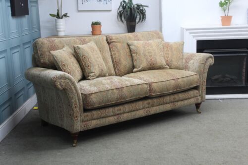 PARKER KNOLL BURGHLEY L2-SEATER SOFA IN BASLOW MEDALLION GOLD FABRIC. RRP £2147 - Picture 2 of 12