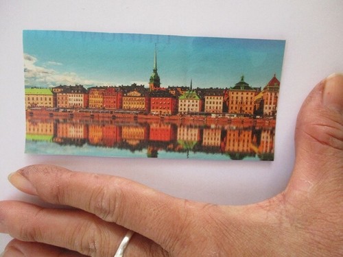 stockholm view miniature panorama picture 1:12 th dollhouse wall paper 110x53 mm