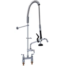 YooGyy Commercial Kitchen Deck Mount Heavy Duty Brass Pre-rinse Faucet