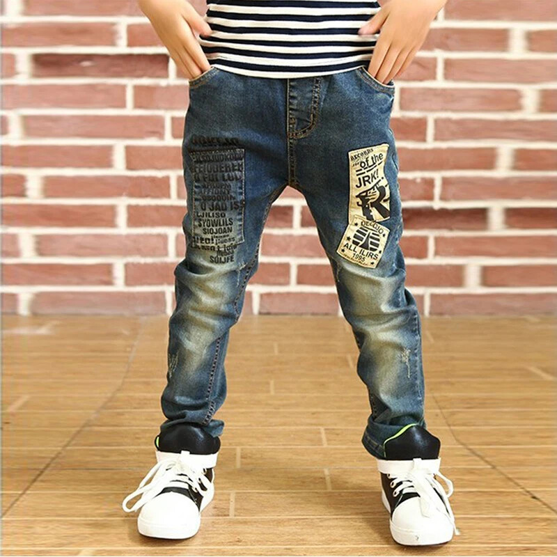 Boys Jeans Pants Child Denim Long Pants Clothes 4-11 Years Kids