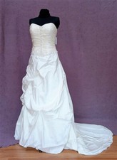 Strapless Satin Wedding Gown Ivory ruching beaded size 8, more sizes availalble