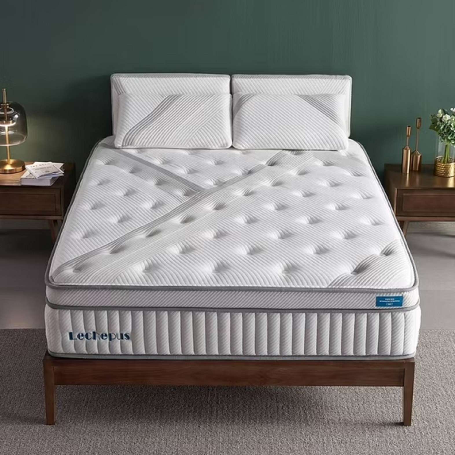 Lechepus Full Mattress 14 inch Hybrid Foam Mattresses in a Box 37090₽