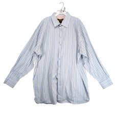 George Foreman Signature Collection Men's 4XL Tall Button Up Striped Dress Shirt