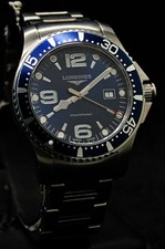 Longines HydroConquest L3.640.4 Swiss Rotating Bezel Blue Watch 