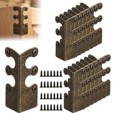 16 Pcs Solid Brass Corner Protectors for Baseboard and Furniture, Vintage Sty...