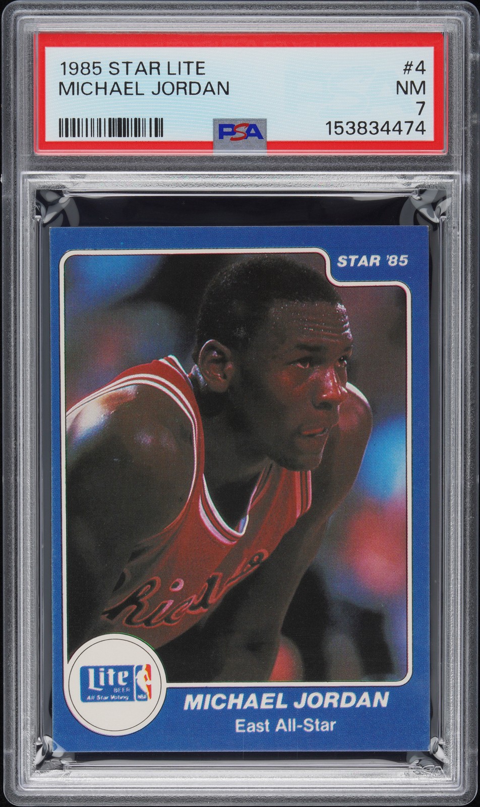 1985 STAR LITE #4 MICHAEL JORDAN PSA 7