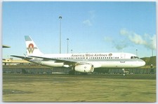 Vintage America West Airlines Airbus A320-231 Postcard N280RX