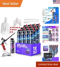 Spray Foam Insulation Kit 12 Pcs High Density Sound Heat Sealant Eco-Friendly