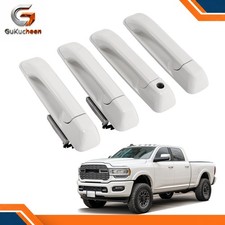 White Outside Door Handle Set Of 4 For Dodge Ram 1500 09-18 1500 Classic 19-24