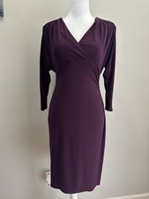 Lauren Ralph Lauren Dress Dark Purple 3/4 Sleeves Sexy Cocktail Professional 4