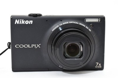 Nikon COOLPIX S6100 16MP Compact Digital Camera Black 7x Zoom [EXC