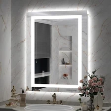 LED Mirror for Bathroom, 24x36 Inch Backlit + Front Lighted Bathroom Vanity M...