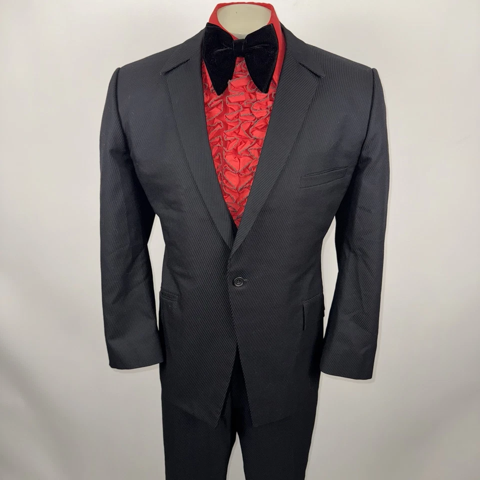 Traje de Esmoquin Premios de la Academia Para Hombres 46 Chaqueta 39 33 Pantalones De Colección Años 60 70 Baile de graduación Boda Foto 2 de 4
