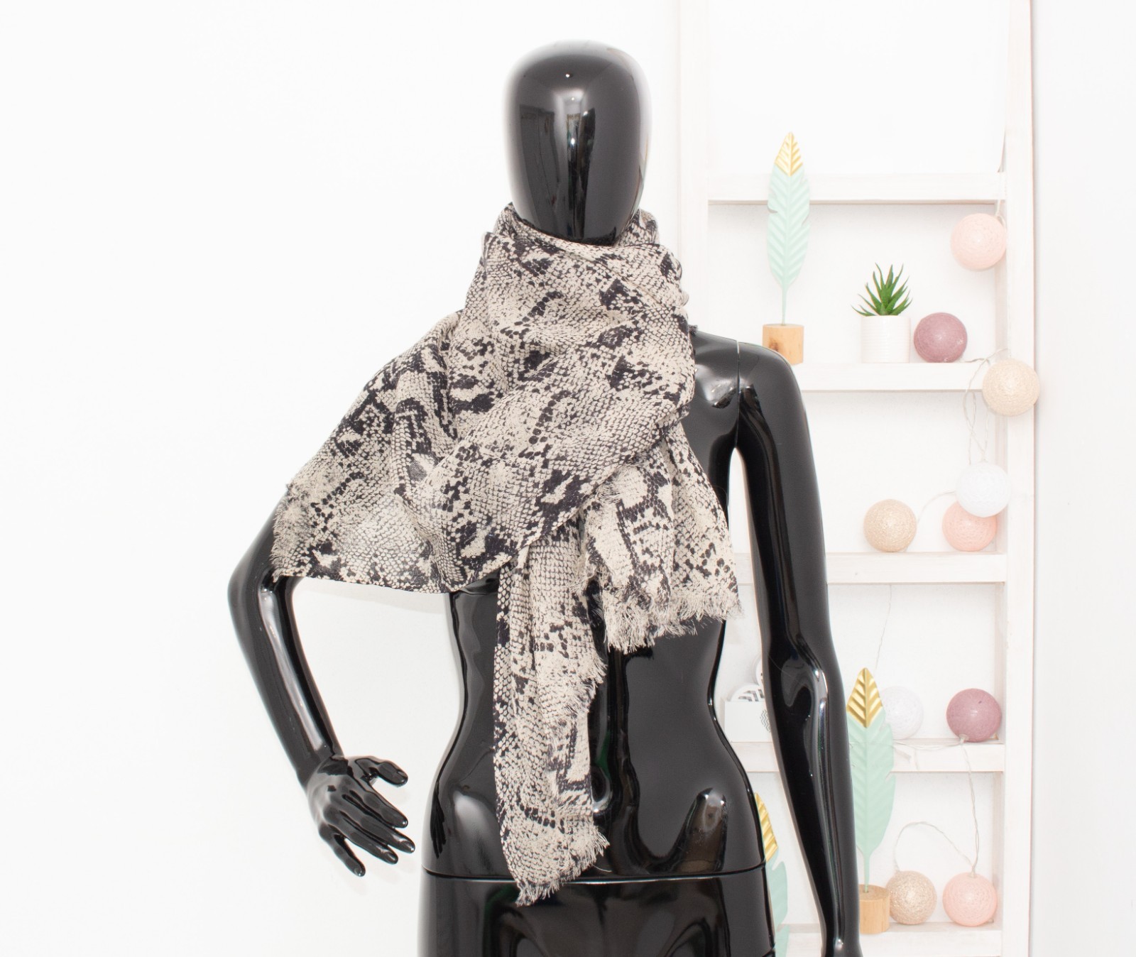 Malene Birger Scarf Snakeskin Python Print Grey S… - image 7