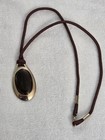 Vintage 1978 Sarah Coventry Broadway Necklace Brown Lucite Cord Goldtone — photo 2