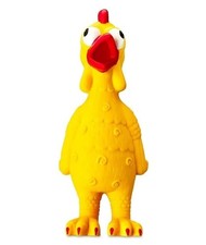 Tie dye squeaky chicken dog chew toy