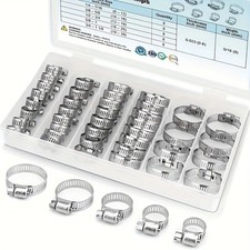 Stainless Steel Hose Clamps Kit - Multi-Size for Pipes, Hoses Automotive