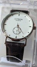 Classic and simple Citron silver tone white dial quartz watch 36mm