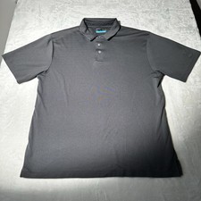 PGA Tour Men's Golf Polo Short Sleeve Shirt Size XL Solid Grey 1/4 Button